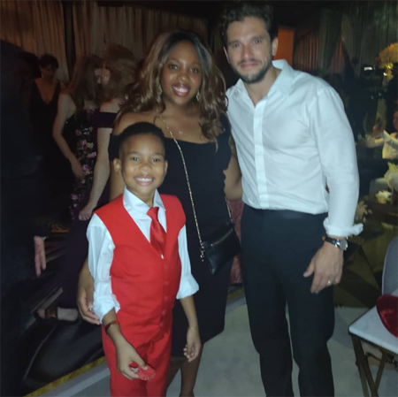 Ja’siah Young with his mother and Game of Thrones Kit Harrington.